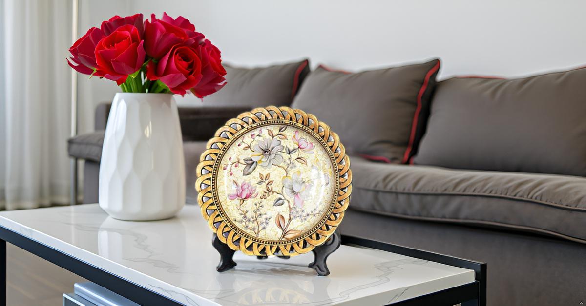 Classic Gold & Floral Wall Plate
