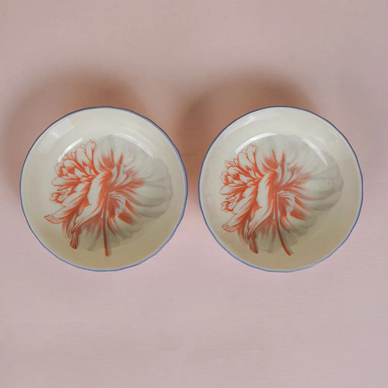 Charming Peony Print Serveware - Dip/Sauce Bowl | Set of 3