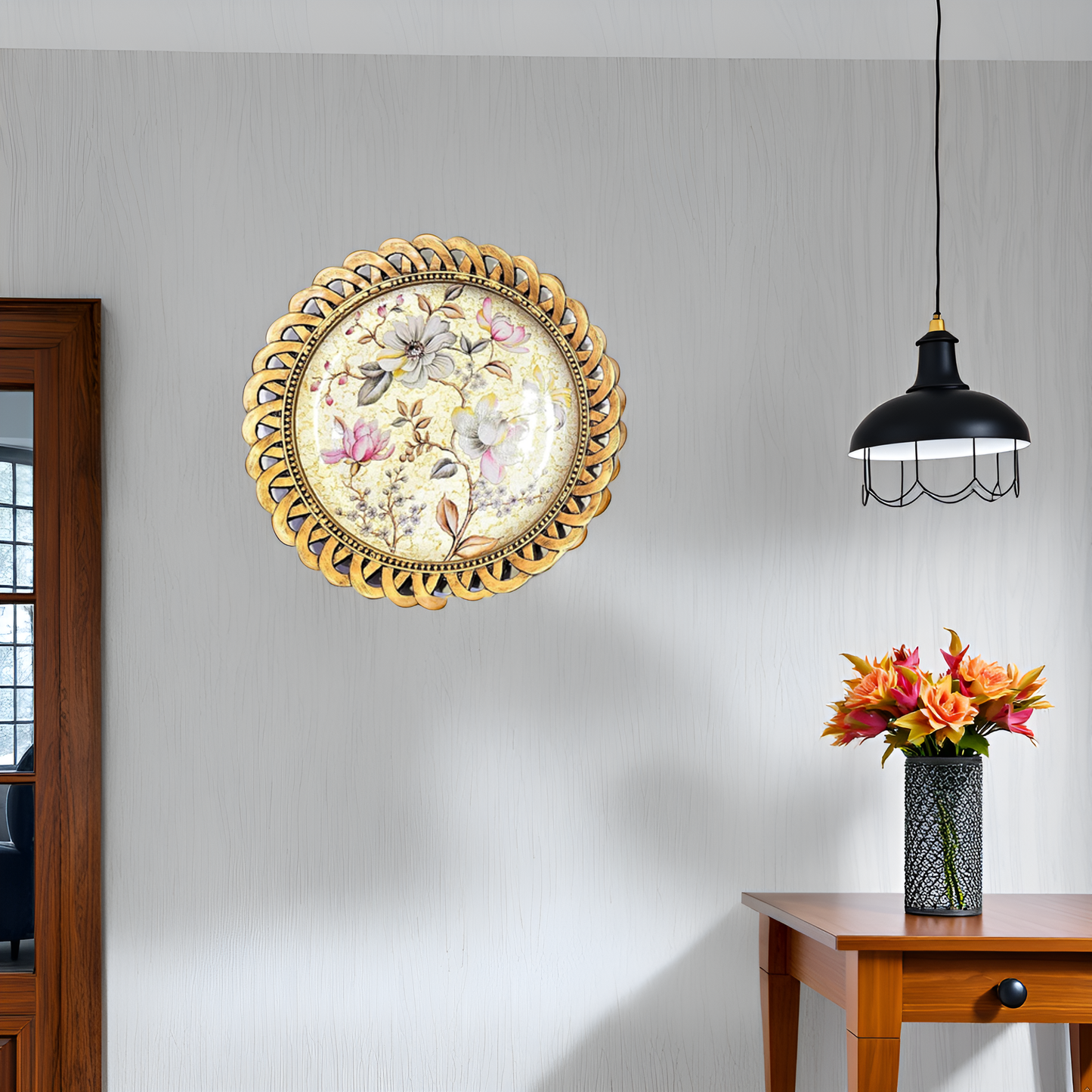 Classic Gold & Floral Wall Plate