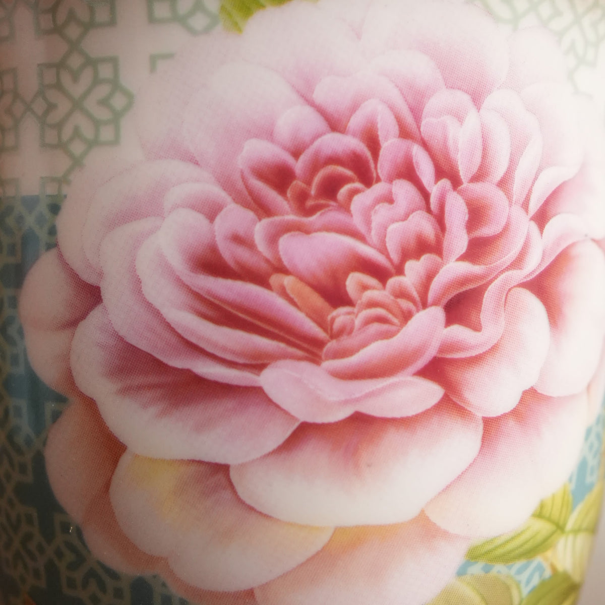 Aqua Rose Ceramic Mug with Round Gift Box