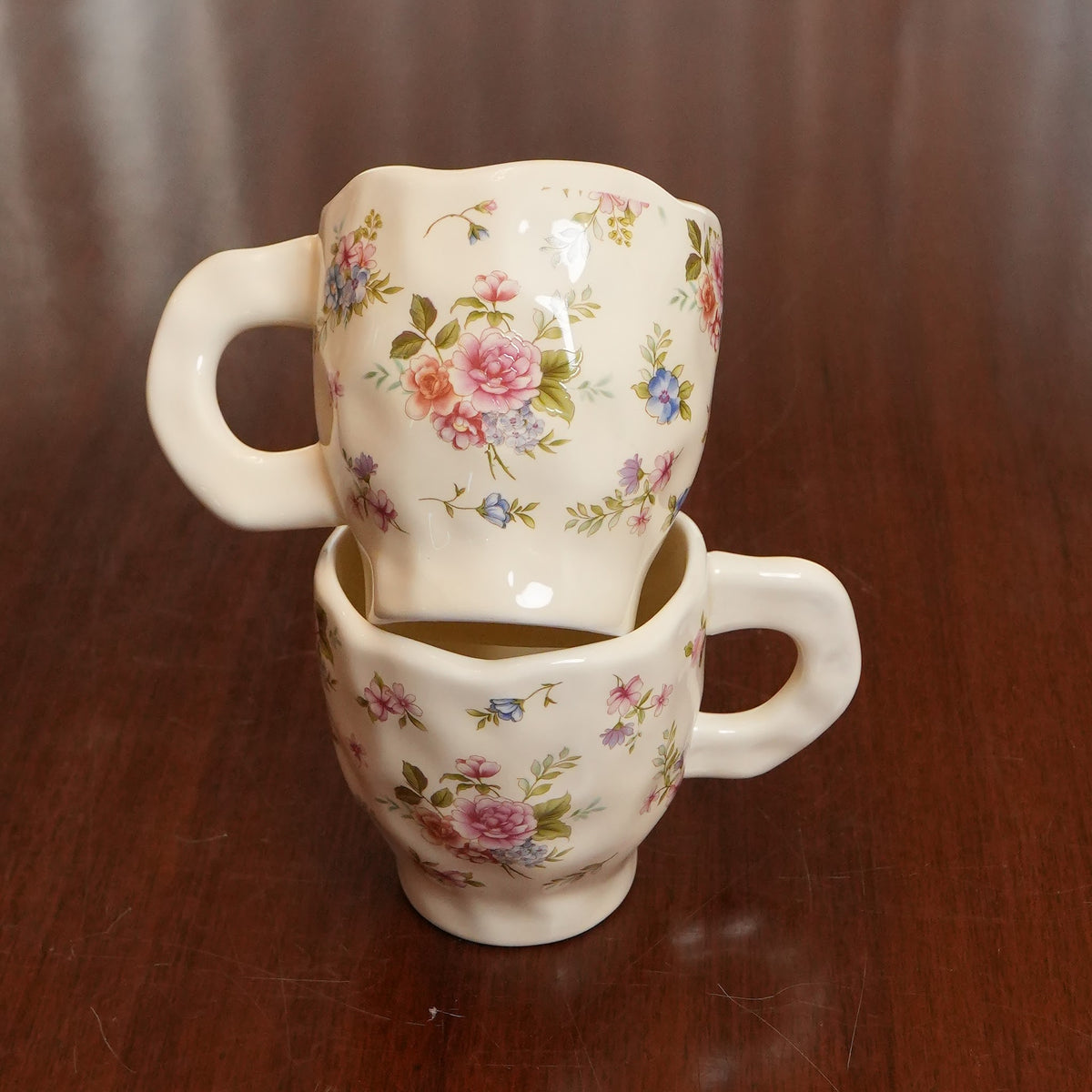 Cream Peony Ceramic Mug (Set of 2)