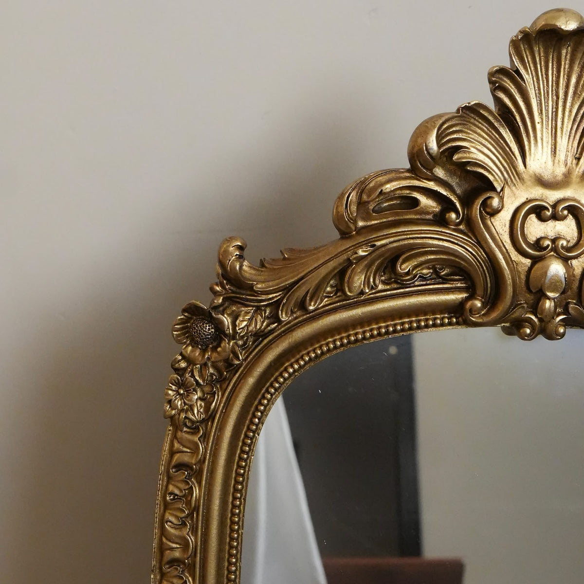 Antique Gold Baroque Arched Wall Mirror
