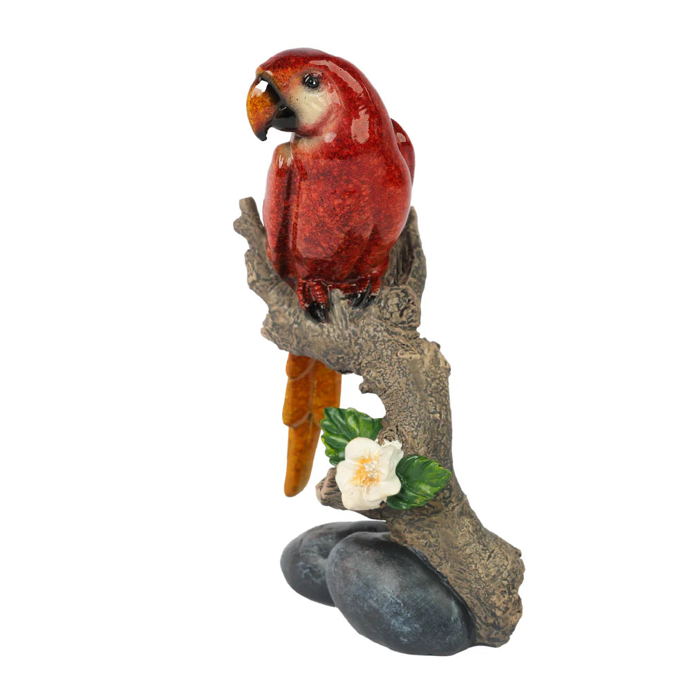 Elegant Parrot Figurine on Branch – Tabletop Accent (small)