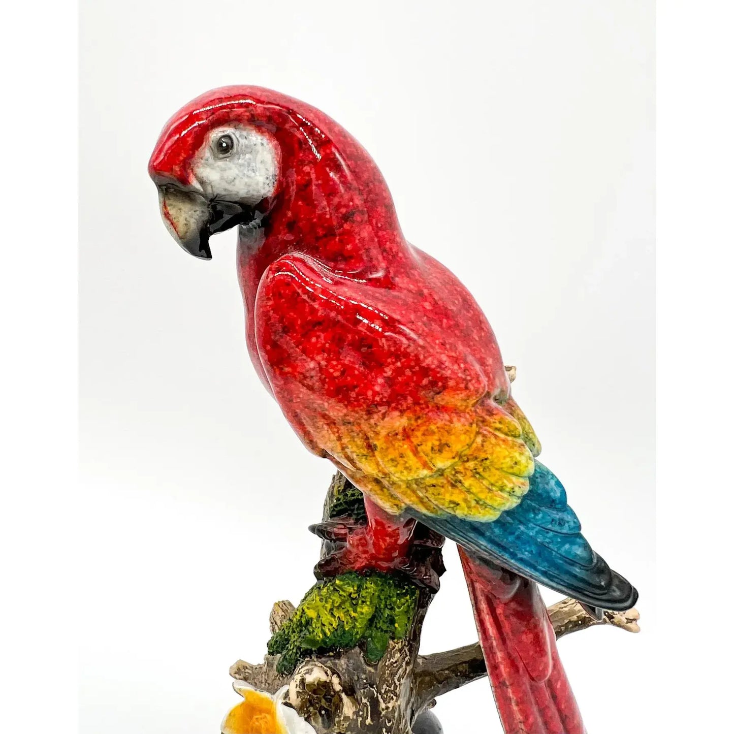 Elegant Parrot Figurine on Branch – Tabletop Accent (small)