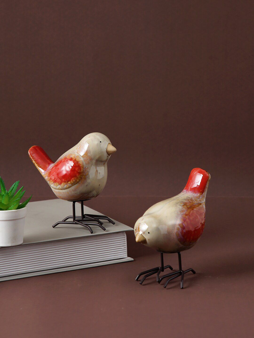 Chirpy Companions – Red-Tailed Bird Pair