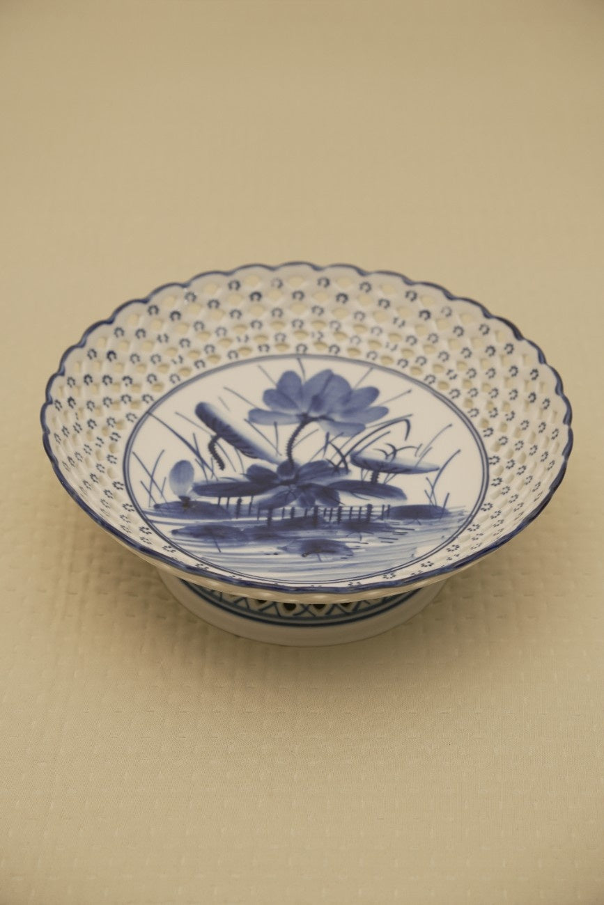 Blue Floral Ceramic Decorative Bowl