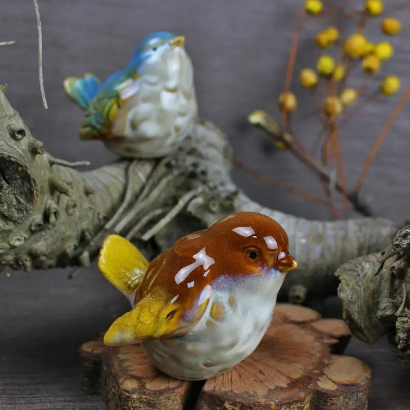Ceramic Song birds, Set of 6 Big