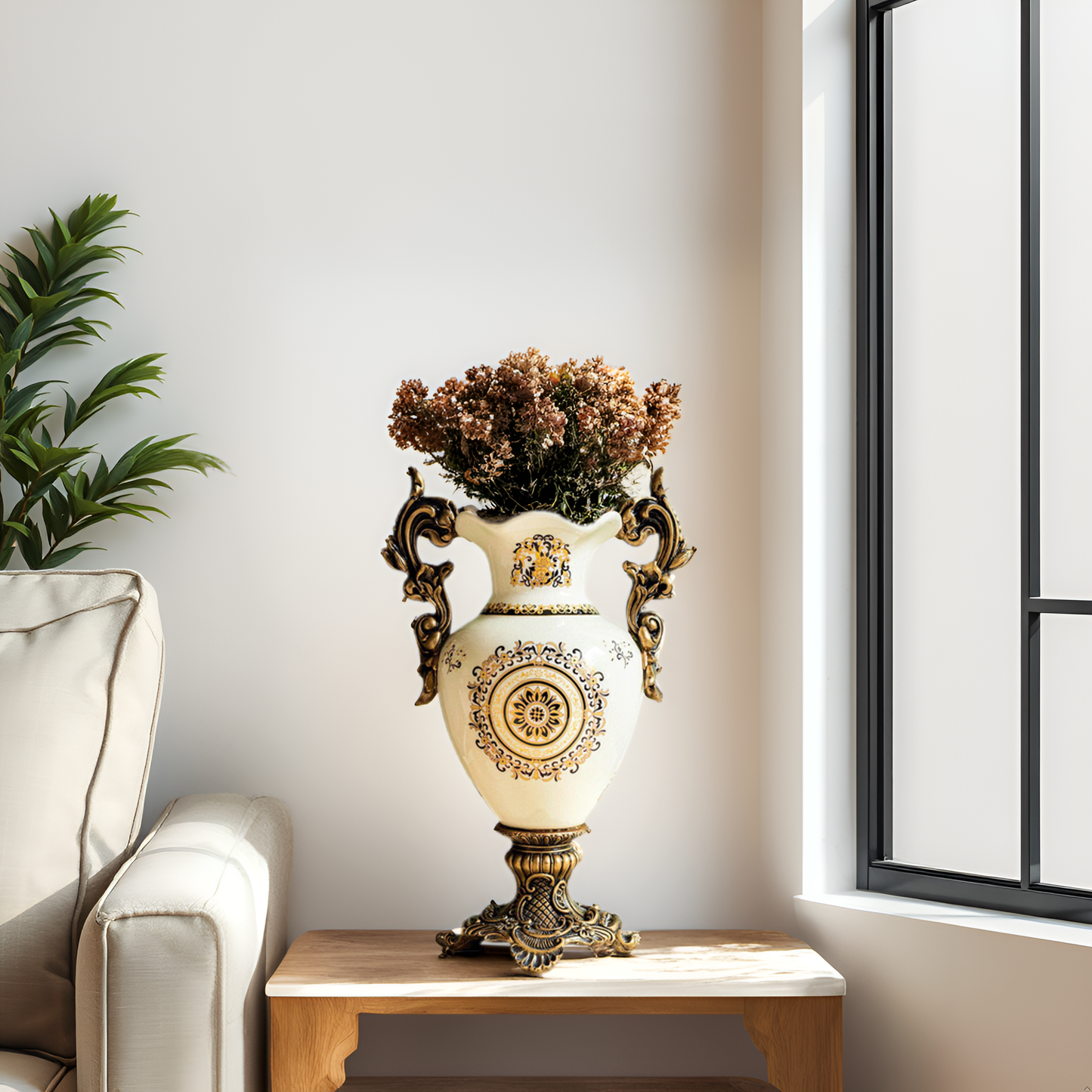 Ceramic European-style vintage decorative urn (Vase)