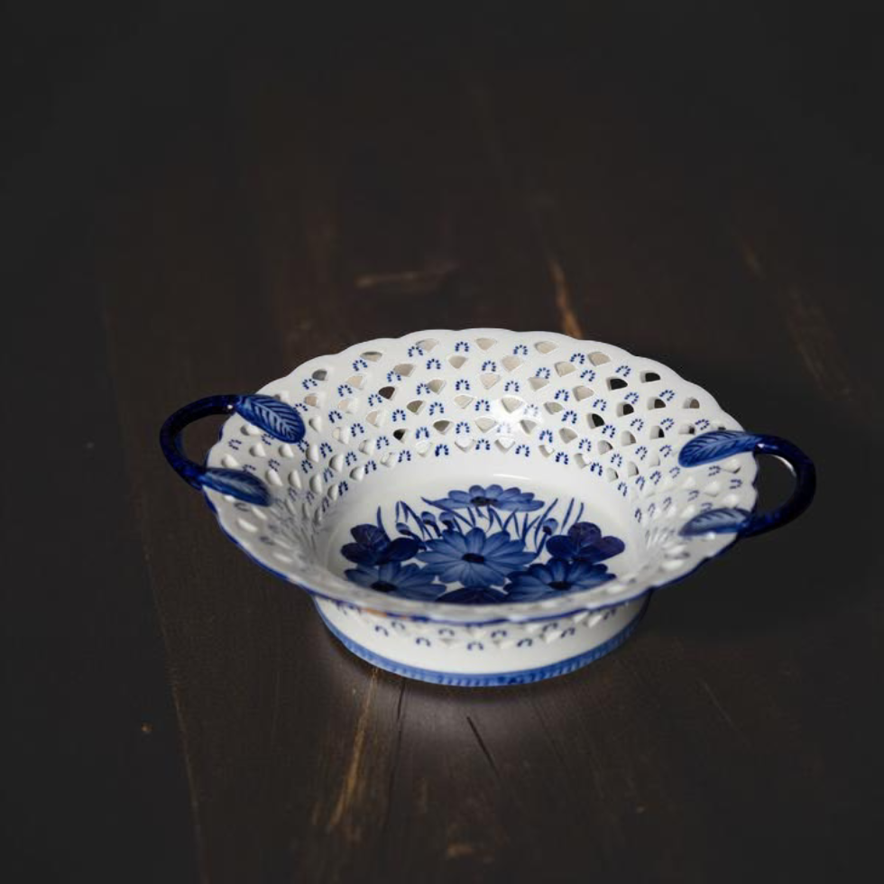 The Blue Bloom Oriental Handcrafted Bowl | Medium