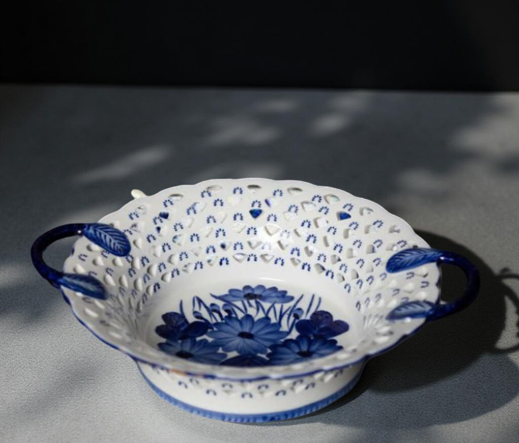 The Blue Bloom Oriental Handcrafted Bowl | Medium
