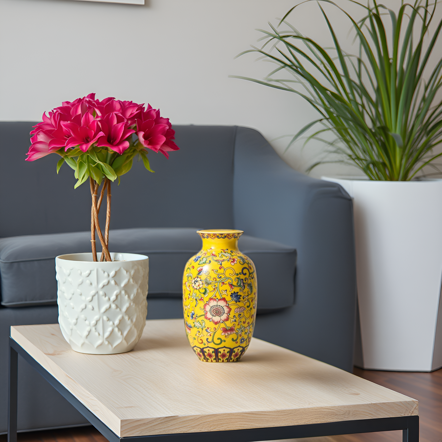 Imperial Elegance : Yellow Decorative vase (Small)