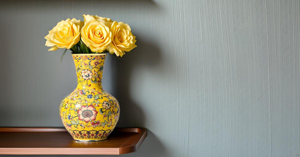 Imperial Elegance : Yellow Decorative vase (Small)