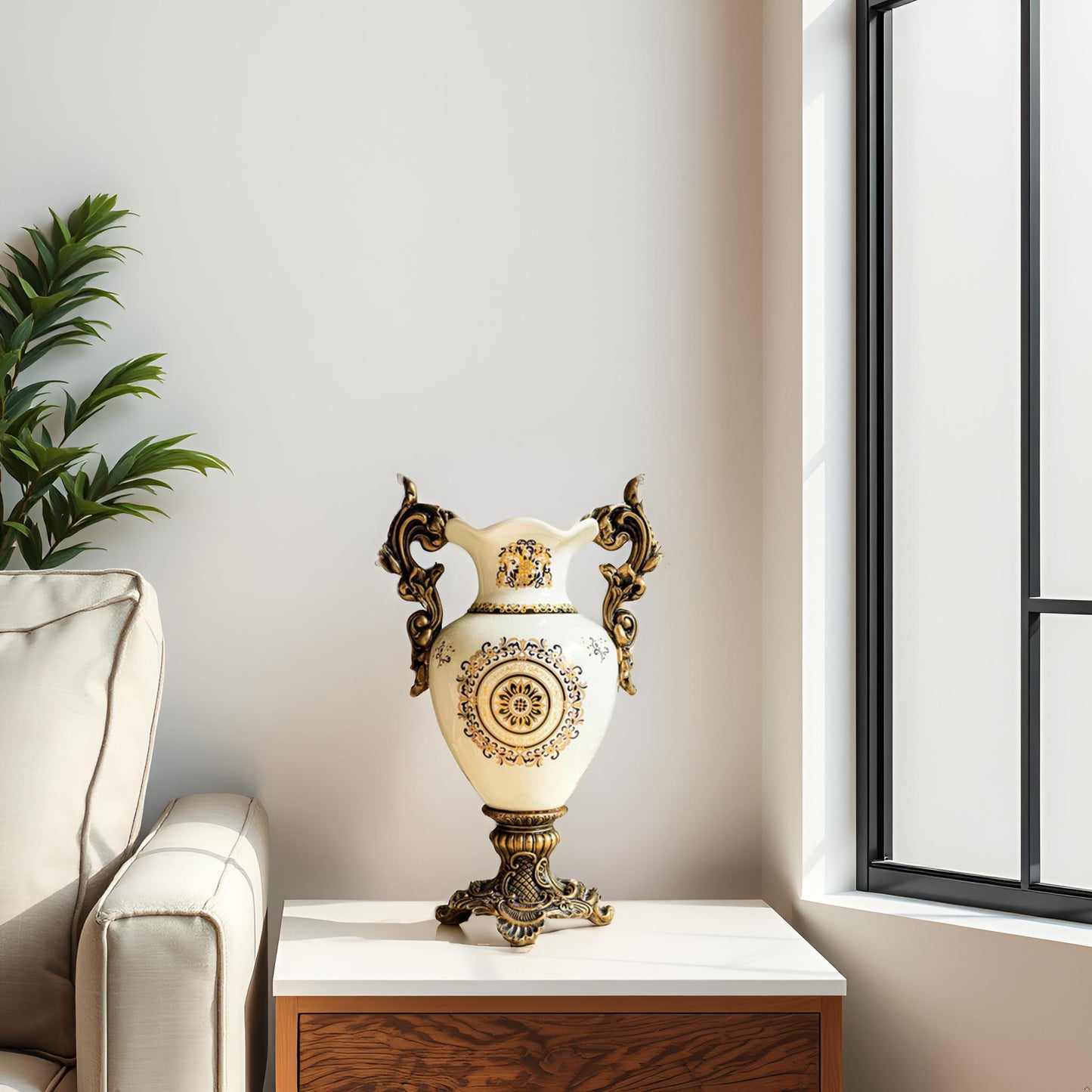 Ceramic European-style vintage decorative urn (Vase)