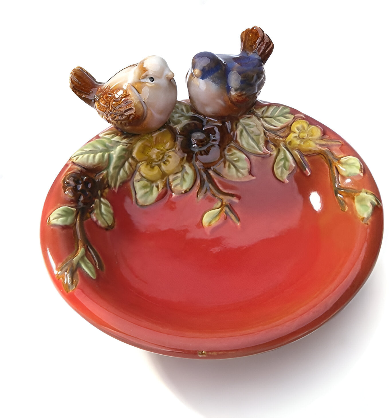 Lovebirds on Bloom – Handcrafted Ceramic Decorative Dish