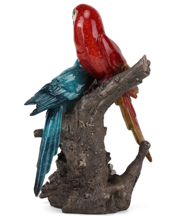 Elegant Parrot Figurine – Tabletop Accent, Balcony Decoration, Gift | Ceramic (Pair)