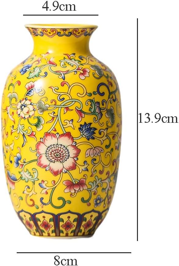 Imperial Elegance : Yellow Decorative vase (Small)
