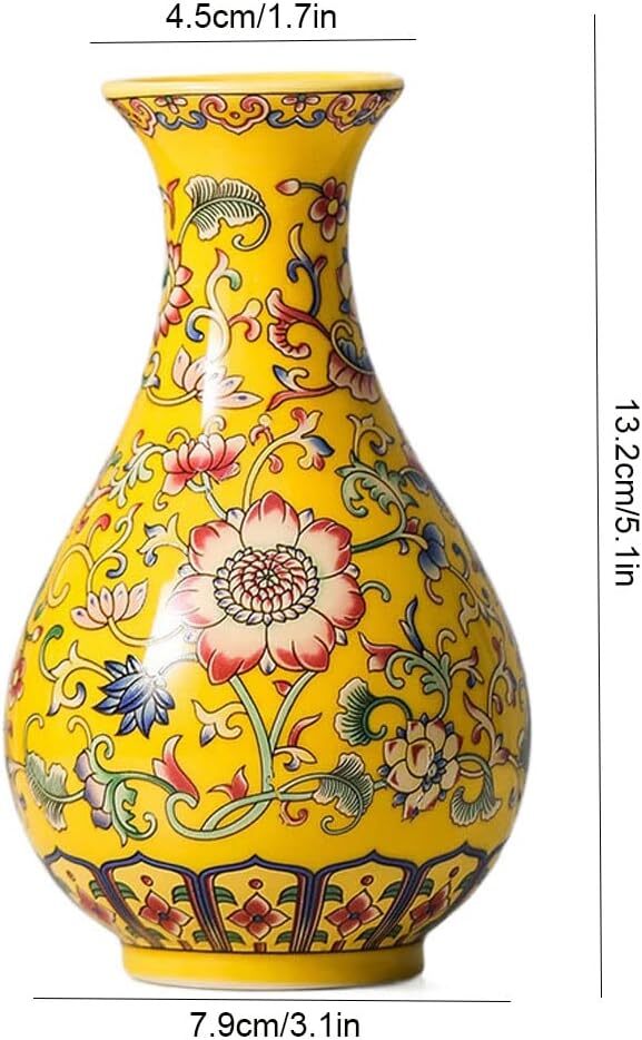 Imperial Elegance : Yellow Decorative vase (Small)