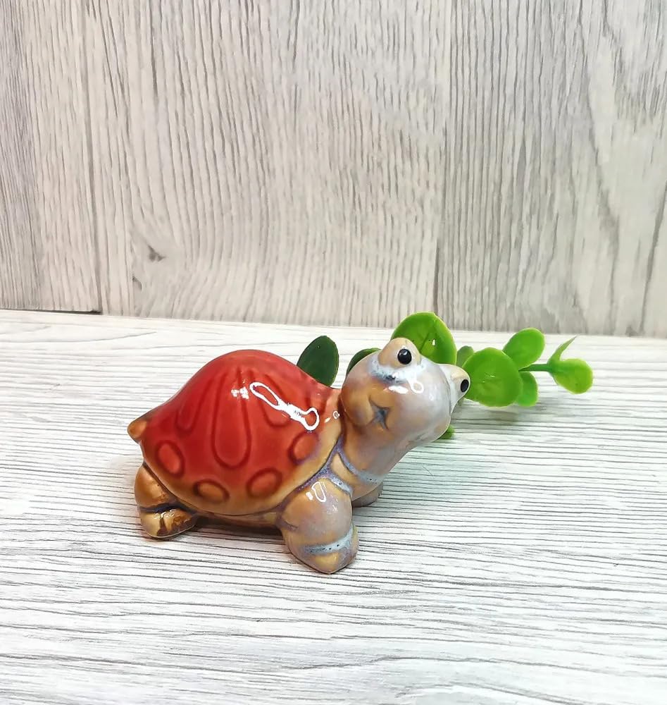 Ceramic Turtles Handcrafted Colorful Figurines - Set of 4 pieces