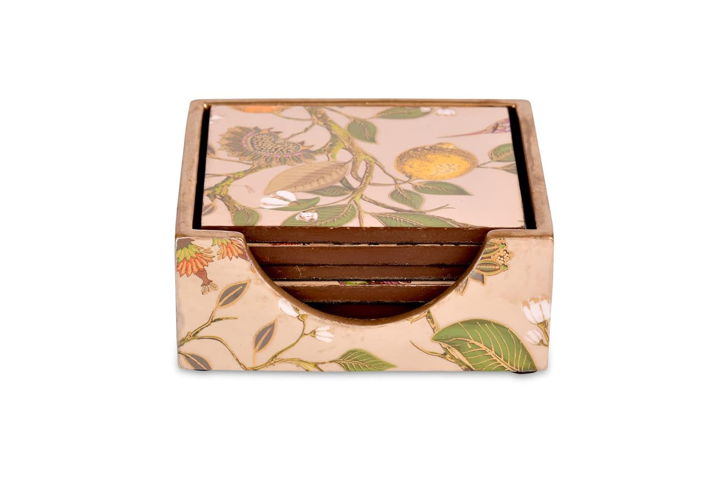 Tea Coasters Set of 6 with Stand || Indian Paisley