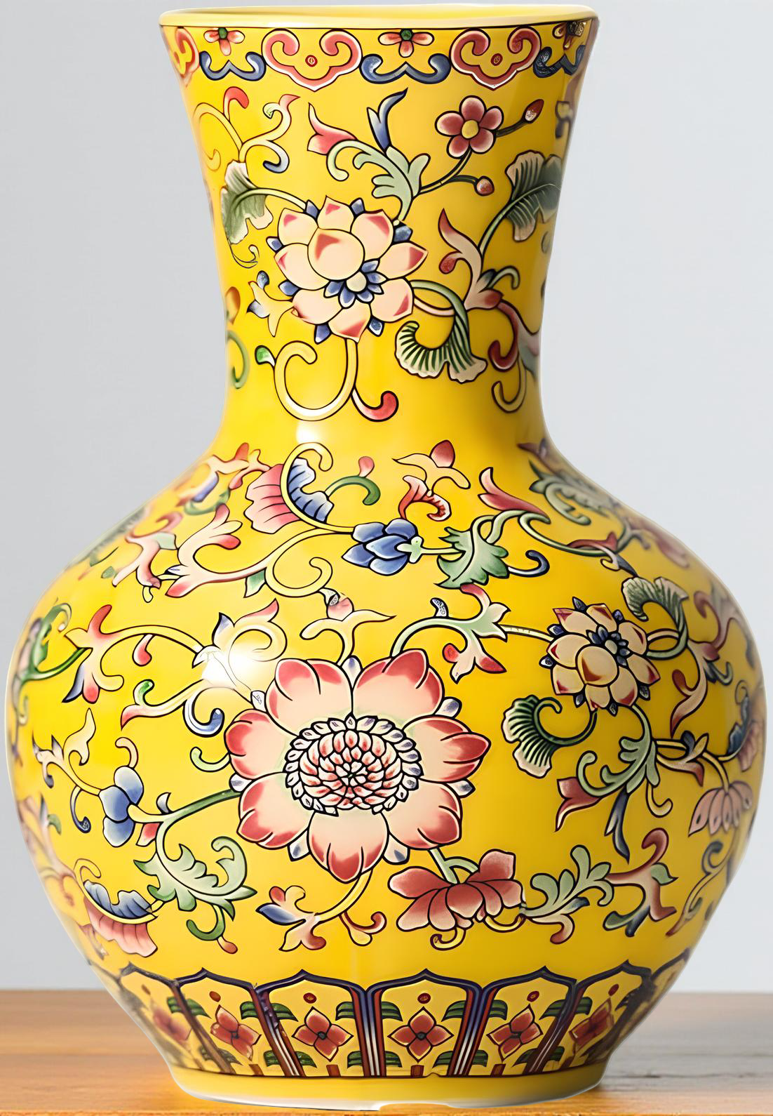 Imperial Elegance : Yellow Decorative vase (Small)