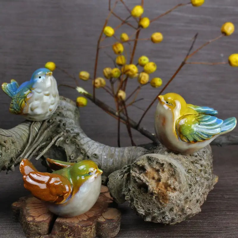 Ceramic Song birds, Set of 6 Big