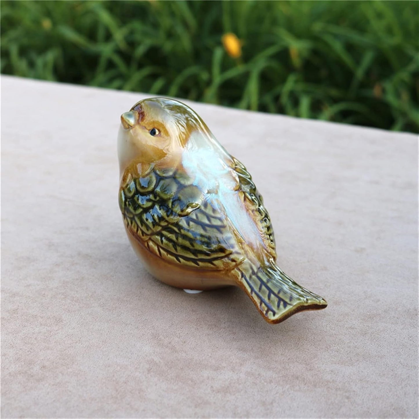 Charming Glazed Bird Figurine | Set of 2