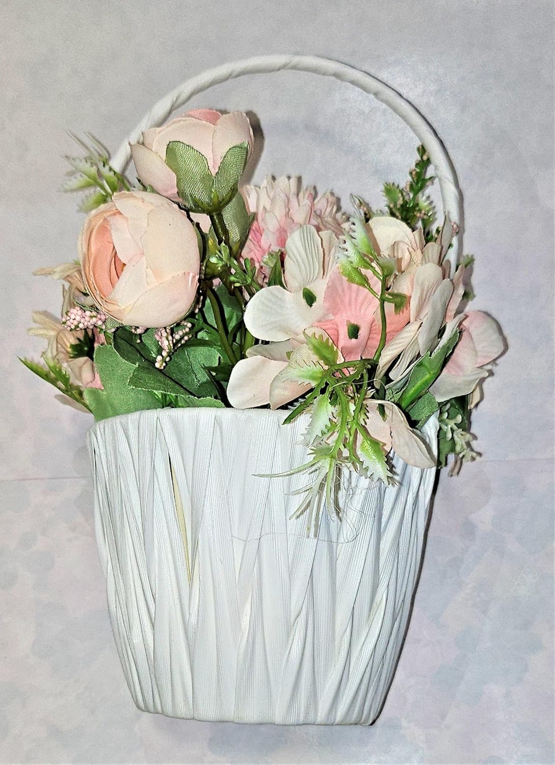 EverBloom Peach Floral Basket Artificial Flowers