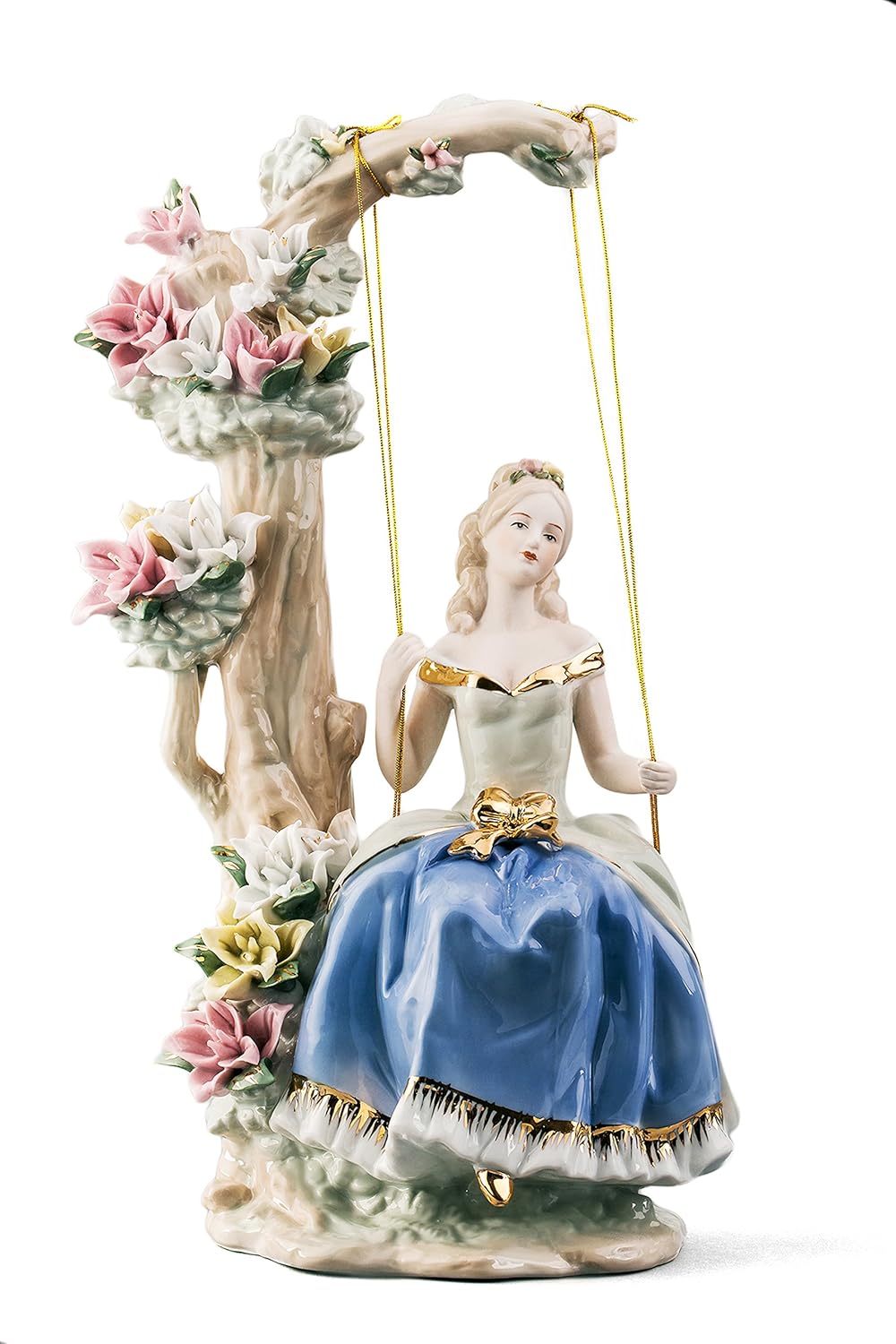 Antique-Inspired Porcelain Beauty - Victorian Lady Statue