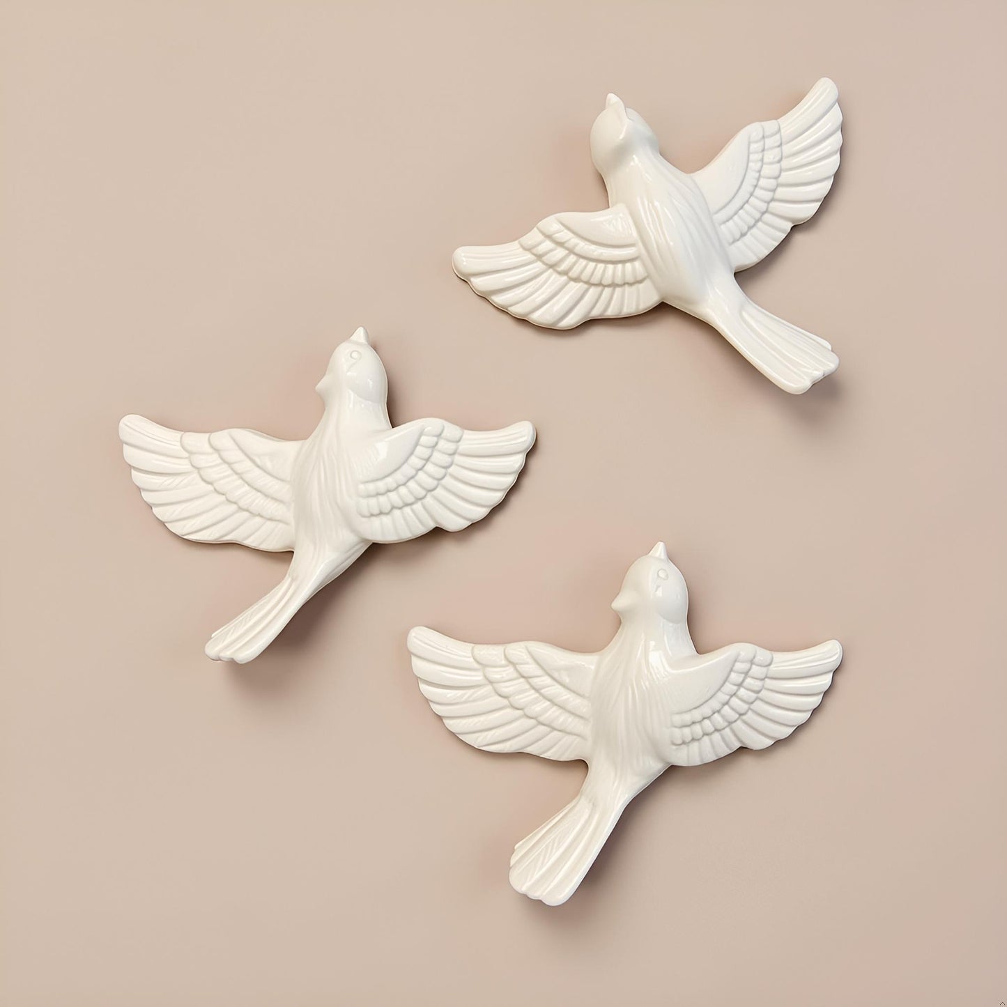 Modern Ceramic Bird Wall Decor – White Flying Bird Decorative - Single piece