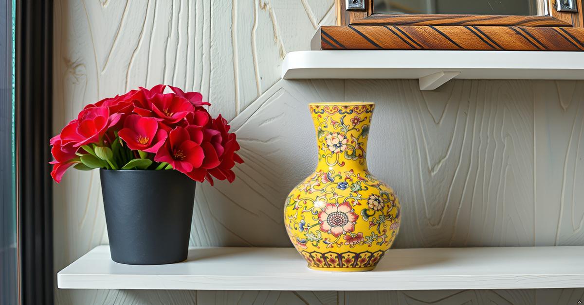 Imperial Elegance : Yellow Decorative vase (Small)