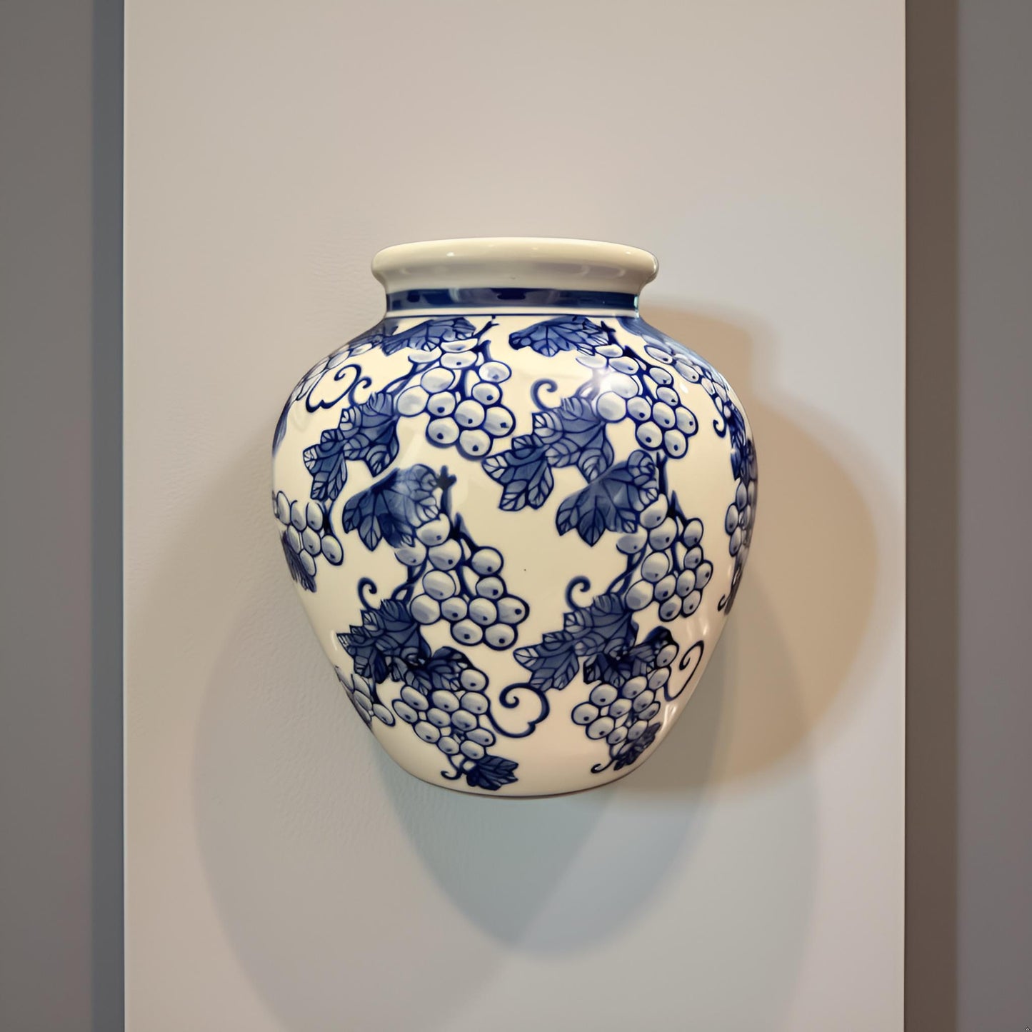 Oriental Blue & White Ceramic Wall Vase - Innovative Home Decor