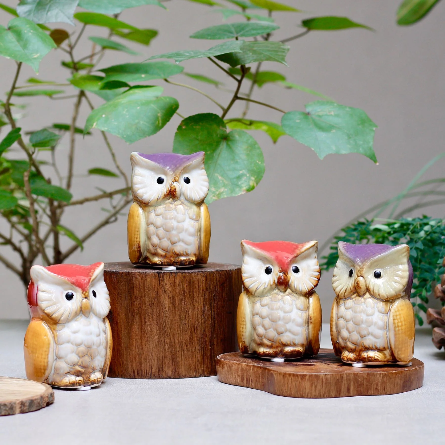 Hoot & Hearth – Collectible Ceramic Owl | Set of 2