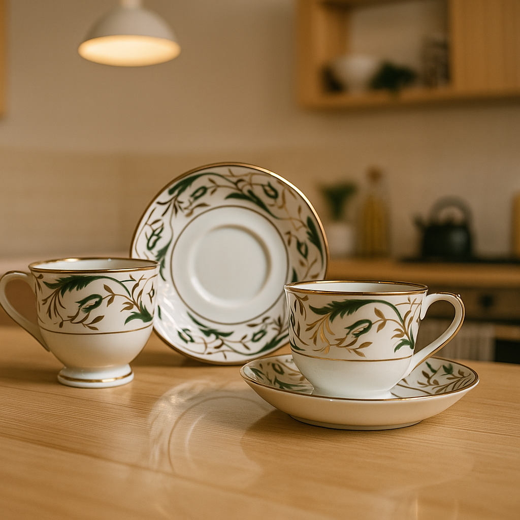 Emerald Vine – Classic Tea Cups with saucer (6 pcs)