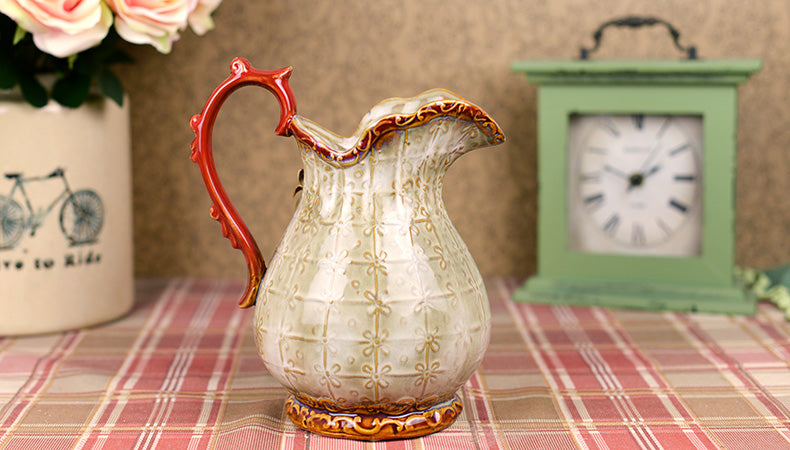 Ornate Vintage Floral Vase – Embossed Flower Design