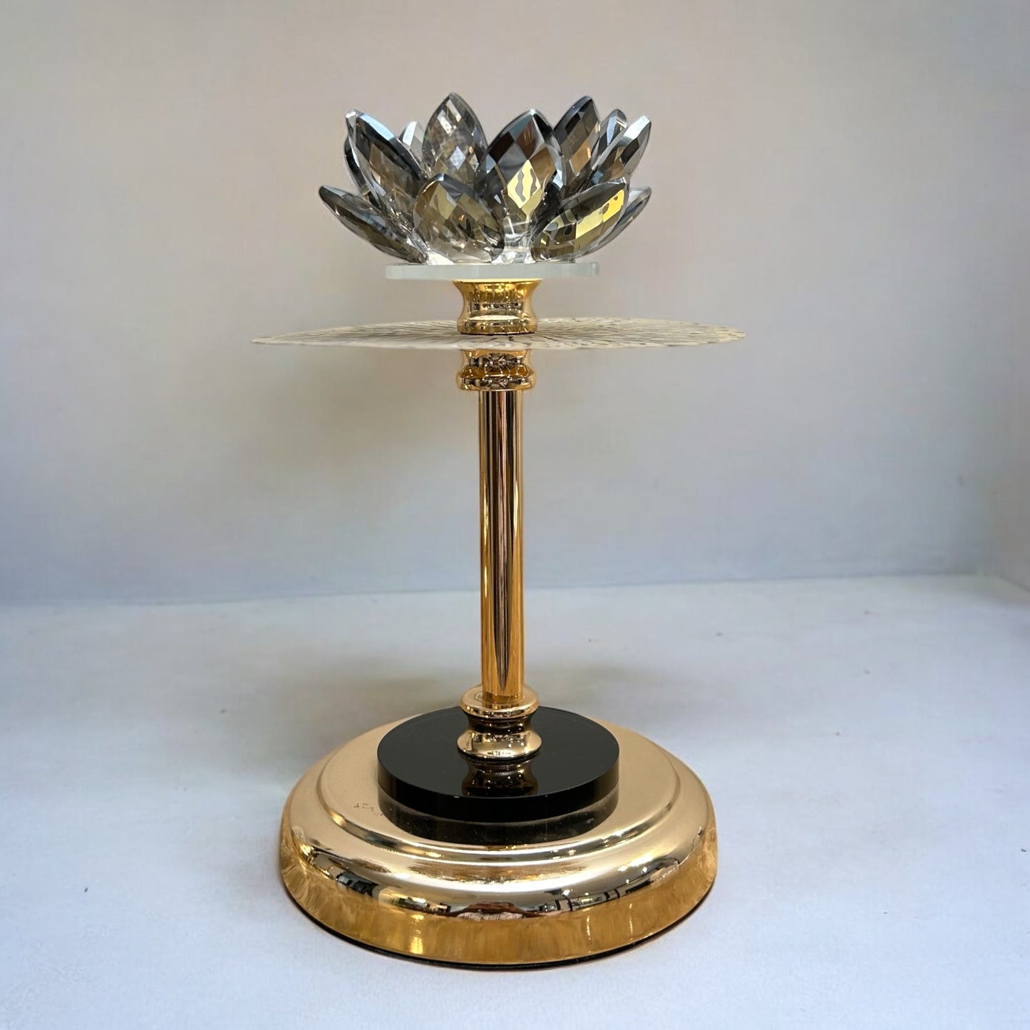 Luxurious Golden Crystal Lotus Decorative Article - Medium