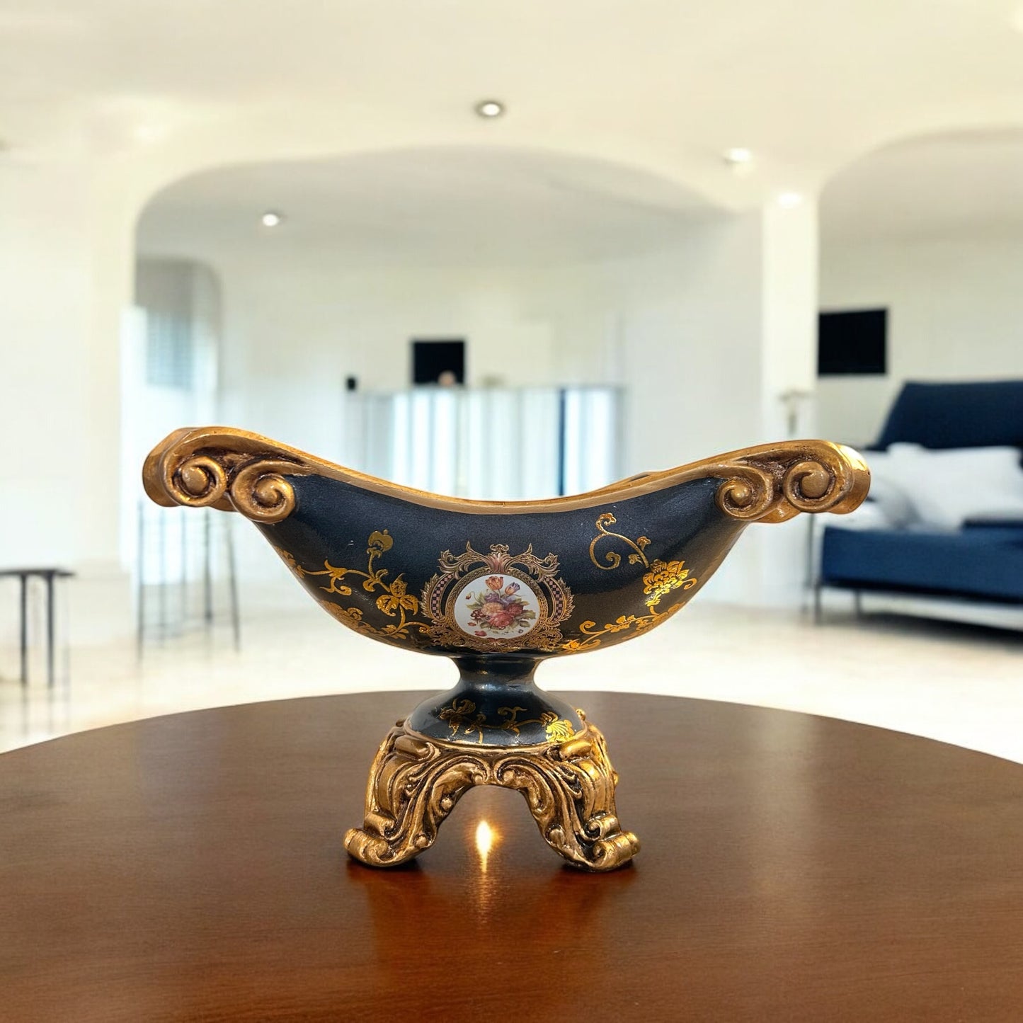 Rococo Style Pedestal Porcelain Bowl