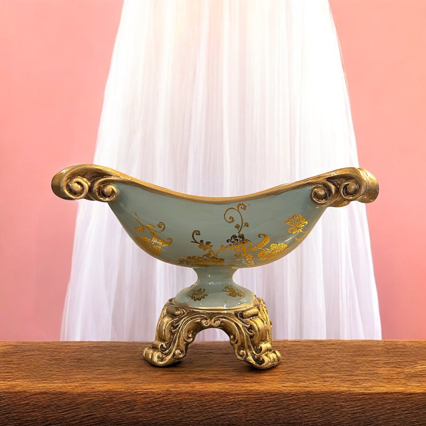 Pastel Green Vintage Porcelain Vase