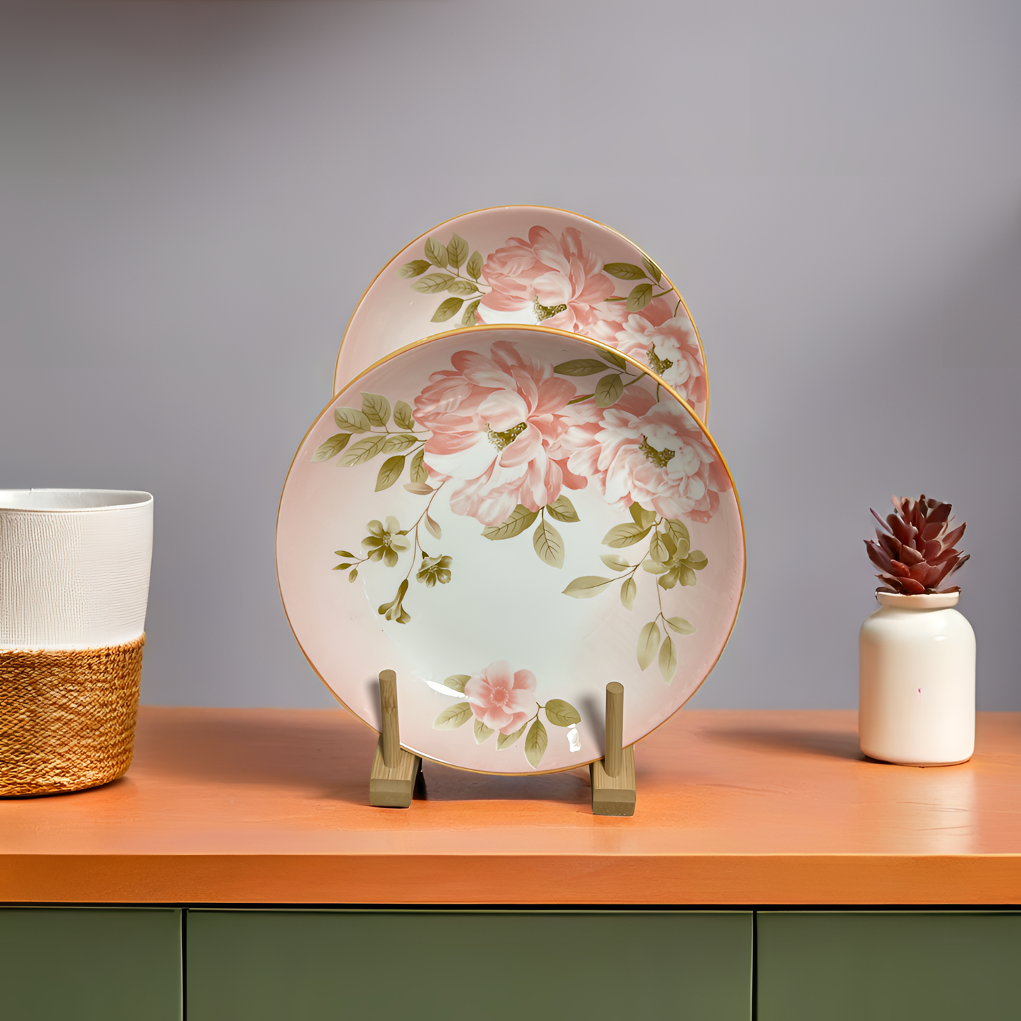 Blush Bloom Serveware - Small Round Platter | Set of 2