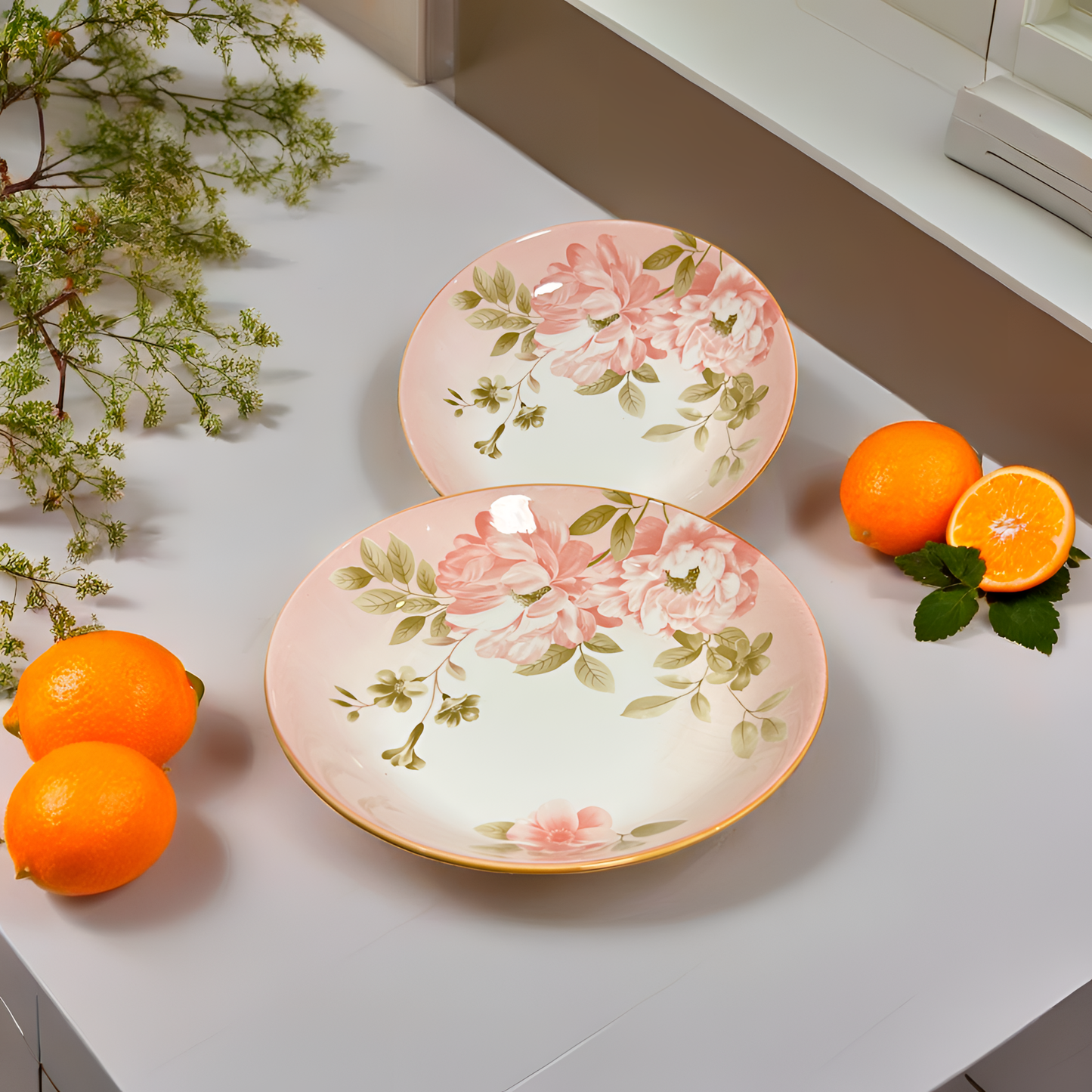 Blush Bloom Serveware - Small Round Platter | Set of 2