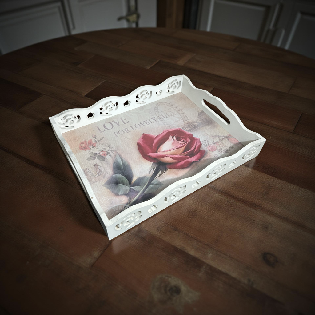 Serving Tray Floral Wooden 308 M