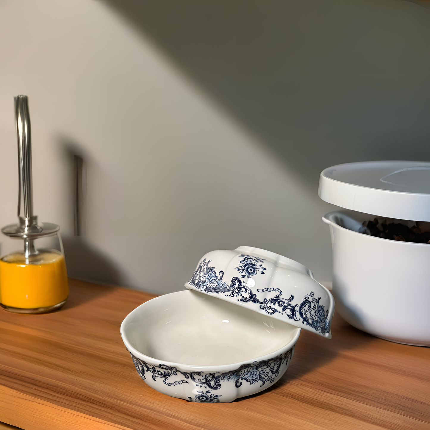 French Country-Style Premium Porcelain blue Soup/Salad/Curry Bowl