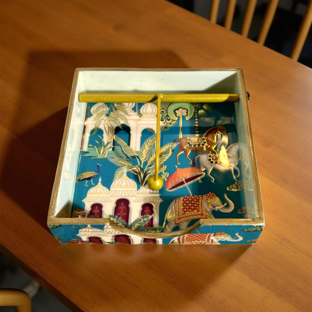 Wooden Napkin Holder Floral || Rajasthani art
