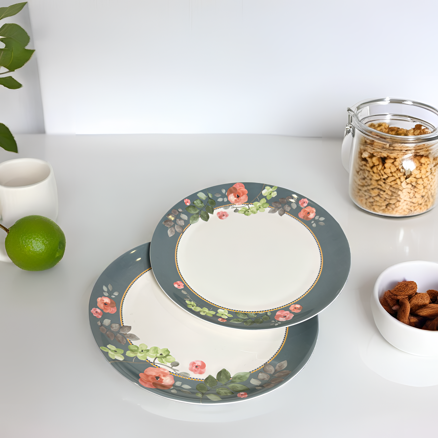 Farmhouse Chic Floral Dinnerware - Full Plate