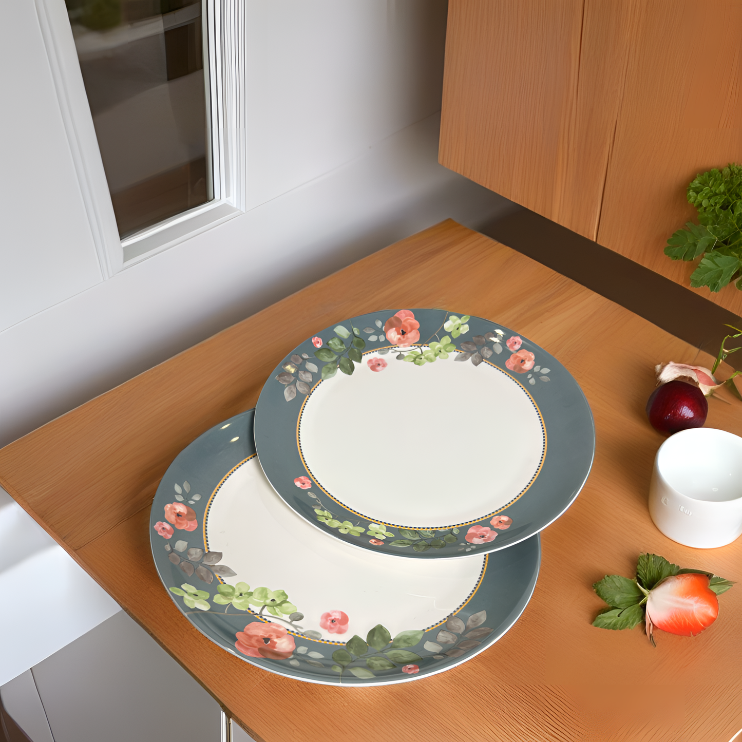 Farmhouse Chic Floral Dinnerware - Full Plate