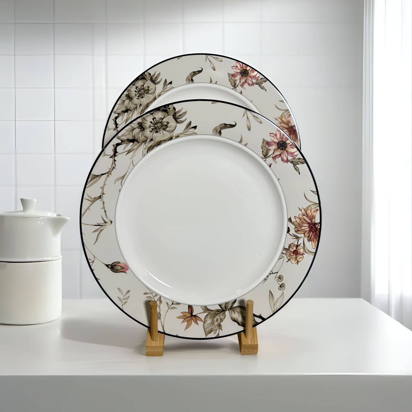 Romantic Garden-Themed Dinner Ware Qtr Plate