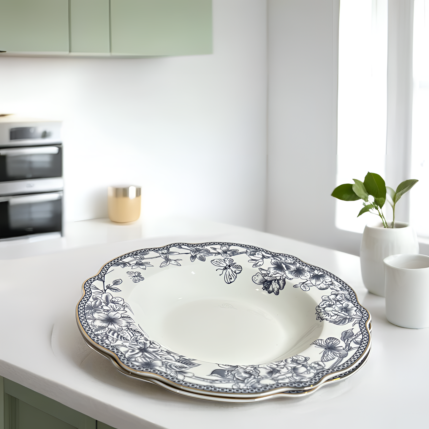 Elegant Vintage Floral Snack/Salad Plate