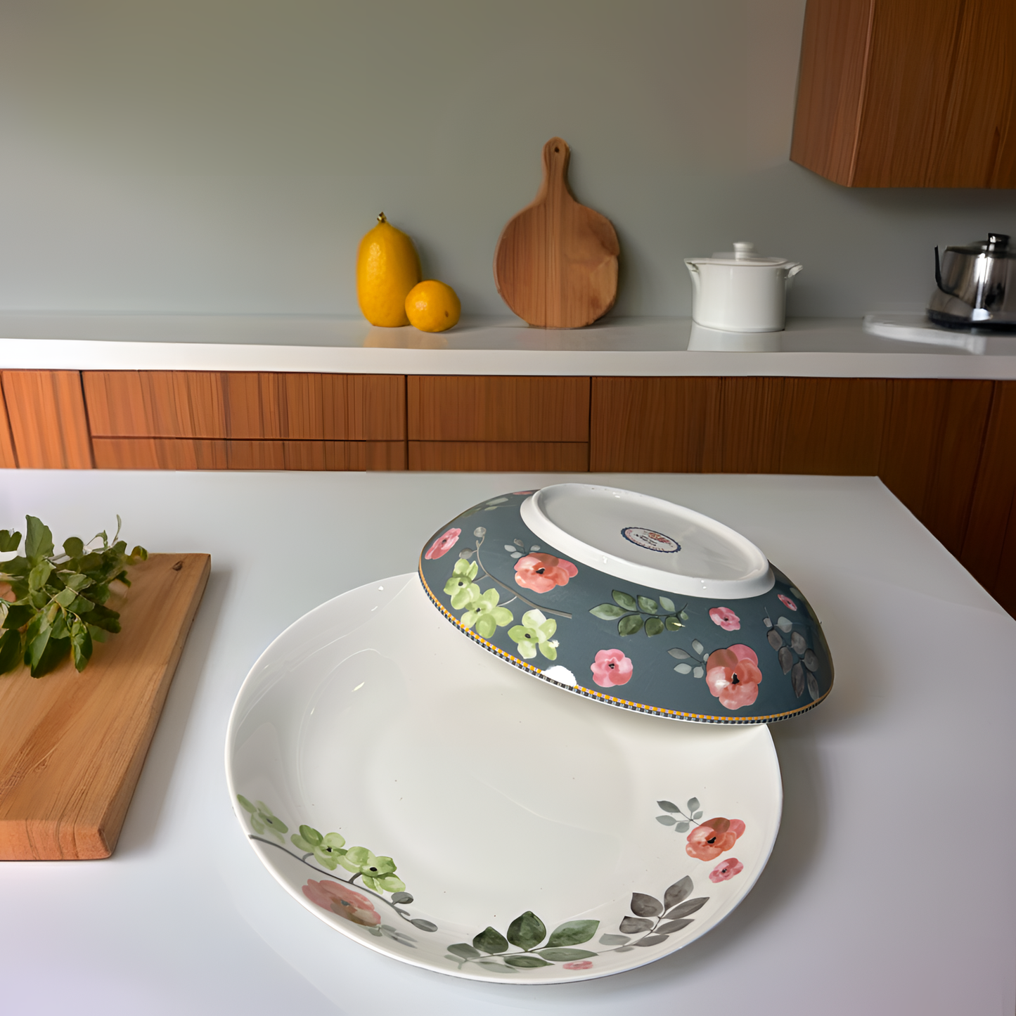 Farmhouse Chic Floral Dinnerware - Veg/Salad/Pasta Bowl