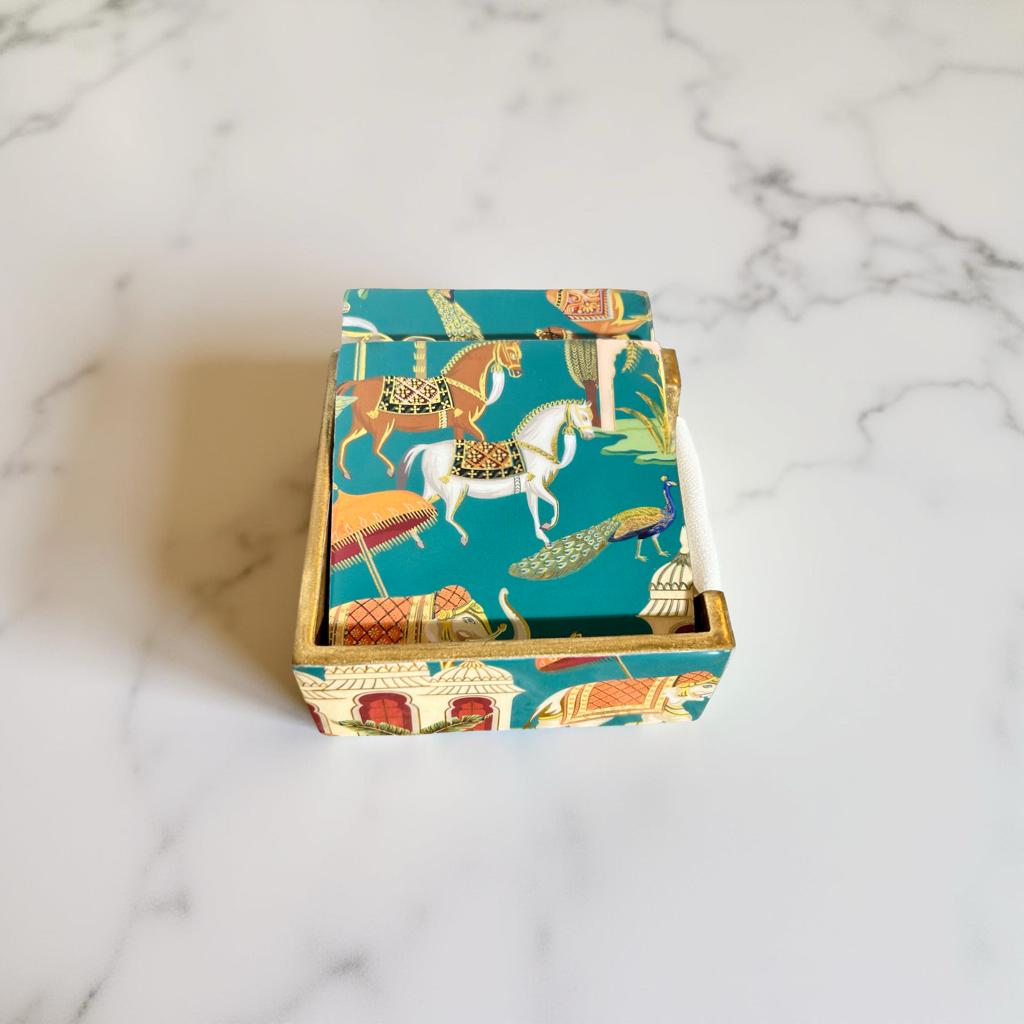 Tea Coasters Set of 6 with Stand ||Rajasthani Art