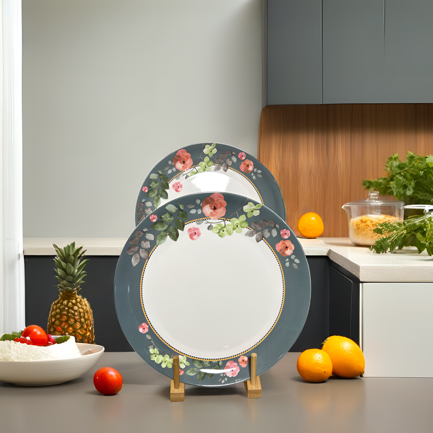Farmhouse Chic Floral Dinnerware - Full Plate