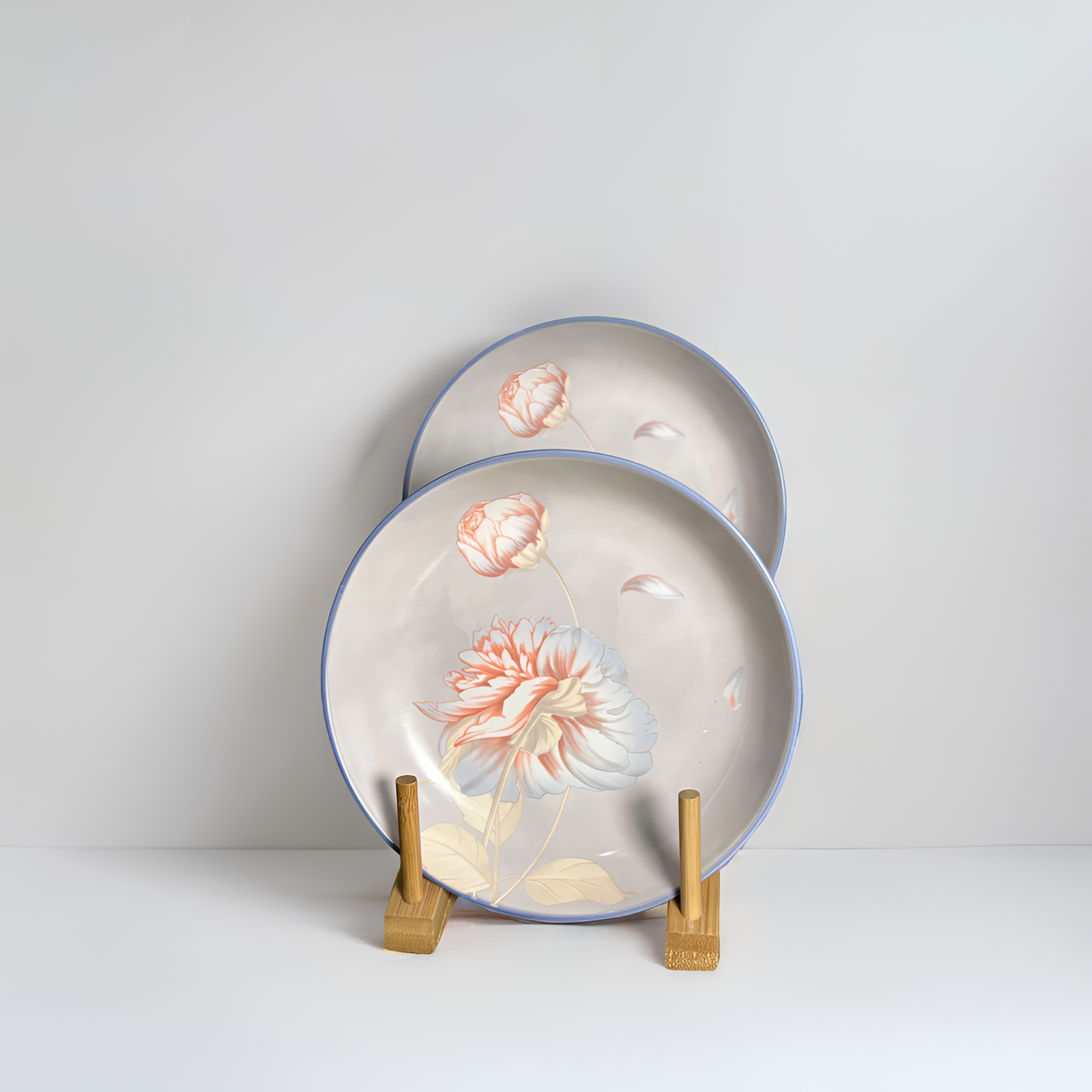 Charming Peony Print Serveware - S Platter Round (Small) | Set of 2